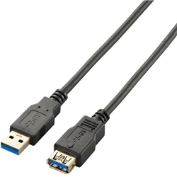 USB3-E10BK<BR>USB3.0延長ケーブル(A-A)/1.0m/ブラック<BR>エレコム㈱