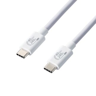 USB4-CCPE10NWHUSB4ケーブル/C-Cタイプ/認証品/USB Power Delivery対応/240W/1.0m/ホワイトエレコム㈱
