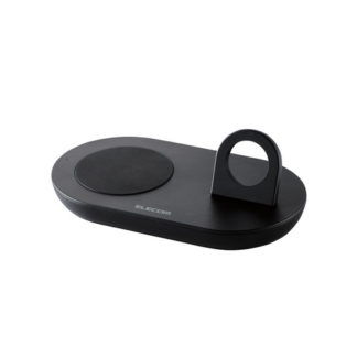 W-QA24BK<BR>Qi規格対応ワイヤレス充電器/Apple Watchモジュールはめ込み/5W/ケーブル同梱/1m/ブラック<BR>エレコム㈱