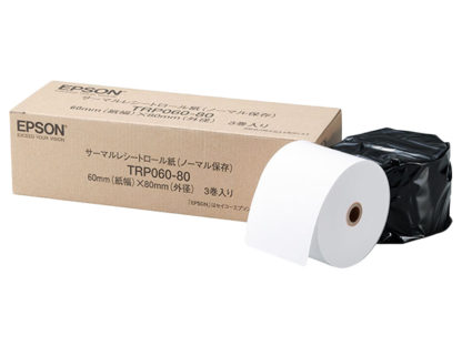 TRP060-80レシートプリンター用 サーマルロール紙/ノーマル保存/60mm幅/80mm径セイコーエプソン㈱