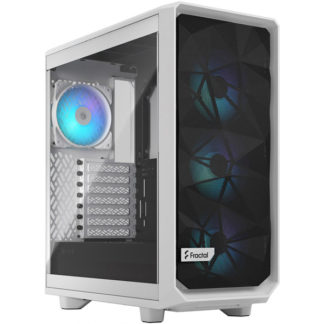 FD-C-MES2C-08<BR>ミドルタワー型PCケース Meshify 2 Compact RGB White TG Clear Tint<BR>ＦＤ　Ｓｗｅｄｅｎ（Ｆｒａｃｔａｌ）