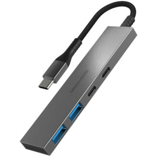 GH-HB3C4A-SV<BR>USB3.1 Gen1対応 USB Type-C接続 4ポートUSBハブ シルバー<BR>㈱グリーンハウス