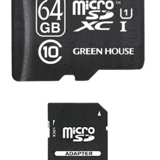 GH-SDMRXC64GU<BR>microSDXCカード(アダプタ付) 64GB UHS-I クラス10<BR>㈱グリーンハウス