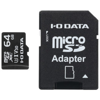 MSDU13-64G<BR>UHS-I UHSスピードクラス3/Video Speed Class 30対応 microSDメモリーカード 64GB<BR>㈱アイ・オー・データ機器