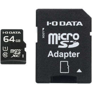 MSDU1-64GR<BR>UHS-I UHS スピードクラス1対応 microSDXCメモリーカード（SDカード変換アダプター付き） 64GB<BR>㈱アイ・オー・データ機器