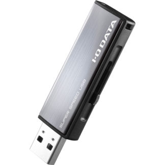 U3-AL16GR/DSUSB3.1 Gen 1（USB3.0）/USB2.0対応 アルミボディUSBメモリー ダークシルバー 16GB㈱アイ・オー・データ機器