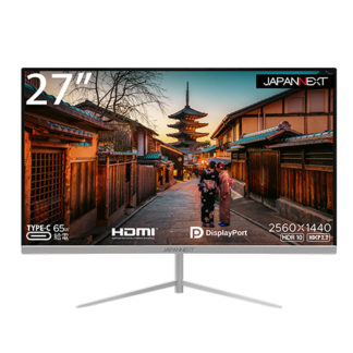 JN-T27WQHD-C65W<BR>液晶ディスプレイ 27型/2560×1440/DP×1、HDMI×1、USB Type-C×1/ブラック/スピーカー：なし/65W給電<BR>㈱ＪＡＰＡＮＮＥＸＴ