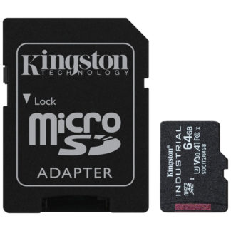 SDCIT2/64GB<BR>64GB microSDXC UHS-I Class 10 産業グレード温度対応カード + SDアダプタ付属<BR>キングストン