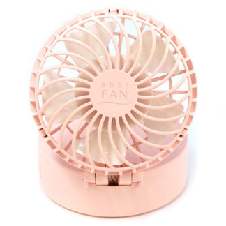 AB18641abbi Fan Mirror ハンズフリーポータブル扇風機 ピンク㈱ロア・インターナショナル