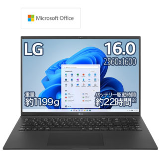 16Z90Q-KA78J1LG gram [Core i7-1260P/16GB/SSD・1TB/ODDなし/Windows 11 Home/Office Home & Business 2021/16.0型/重量1199g/最大22時間駆動/オブシディアンブラック]ＬＧ　Ｅｌｅｃｔｒｏｎｉｃｓ　Ｊａｐａｎ