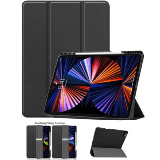 MDS-TPUCIPP129G5FLBK3<BR>iPad Pro12.9（第5・4世代）対応 耐衝撃フラップケース ブラック<BR>㈱エムディーエス