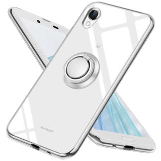 MDS-TPUCSHM08RGCR<BR>シャープ AQUOS sense2 SH-M08対応 落下防止リング付きTPUケース クリア<BR>㈱エムディーエス