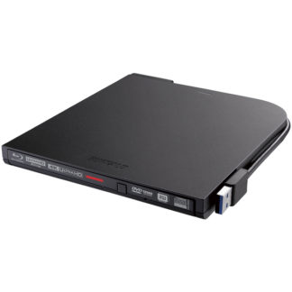 BRUHD-PU3-BK<BR>Ultra HD Blu-ray対応 USB3.0用ポータブルブルーレイドライブ スリムタイプ Windows/Mac両対応 Windows専用編集・再生ソフトウェア USB Type-C変換ケーブル付属 ブラック<BR>㈱バッファロー