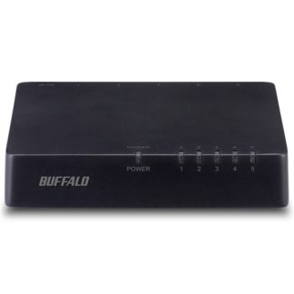LSW4-TX-5EPL/BKD<BR>10/100Mbps対応 スイッチングHub プラスチック筐体/電源外付けモデル（マグネットなし） 5ポート ブラック<BR>㈱バッファロー