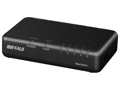 LSW6-GT-5EP/BKGiga 5ポート スイッチングハブ 電源外付け プラスチック筐体 マグネット付 ブラック㈱バッファロー