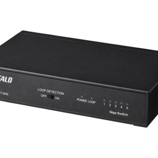 LSW6-GT-5NS/BK<BR>Giga 5ポート スイッチングハブ 電源内蔵 金属筐体 マグネット付 ブラック<BR>㈱バッファロー