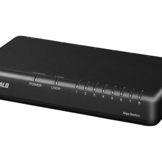 LSW6-GT-8EPL/BK<BR>Giga 8ポート スイッチングハブ 電源外付け プラスチック筐体 ブラック<BR>㈱バッファロー