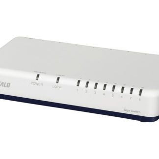 LSW6-GT-8EPL/WH<BR>Giga 8ポート スイッチングハブ 電源外付け プラスチック筐体 ホワイト<BR>㈱バッファロー