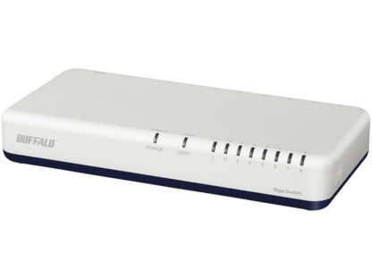 LSW6-GT-8NP/WHGiga 8ポート スイッチングハブ 電源内蔵 プラスチック筐体 マグネット付 ホワイト㈱バッファロー