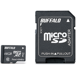 RMSD-064GU1SA<BR>UHS-I Class1 microSDXCカード SD変換アダプター付 64GB<BR>㈱バッファロー
