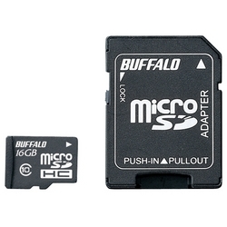 RMSD-16GC10ABClass10 microSDHCカード SD変換アダプター付 16GB㈱バッファロー