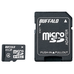 RMSD-BS16GAB<BR>防水仕様 Class4対応 microSDHCカード SD変換アダプター付モデル 16GB<BR>㈱バッファロー