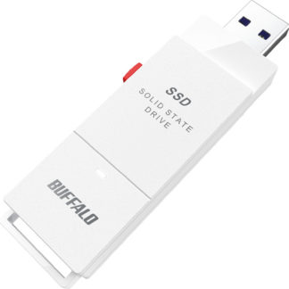 SSD-SCT1.0U3-WA<BR>PC対応 USB3.2(Gen2) TV録画 スティック型SSD 1TB ホワイト Type-C付属<BR>㈱バッファロー