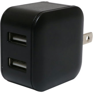 IPA-US03/BK<BR>薄型USB-ACアダプタ 2ポート 2.4A 自動出力制御IC搭載 ブラック<BR>㈱ミヨシ