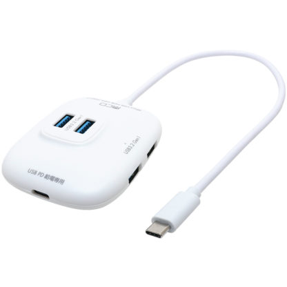 UDS-HH01P/WHUSB Type-C USB3.2 Gen1 4ポートハブ USB PD充電対応 ホワイト㈱ミヨシ