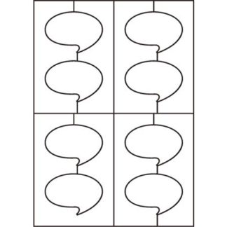 0000-302-LFS3<BR>ラミフリー 吹き出しPOP A4-8面 100シート<BR>㈱中川製作所