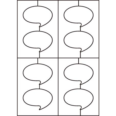 0000-302-LFS3ラミフリー 吹き出しPOP A4-8面 100シート㈱中川製作所