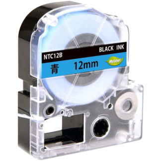 NTC12B<BR>テプラ互換ラベルカートリッジ　12mm 黒文字青テープ<BR>日本ナインスター㈱