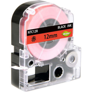 NTC12R<BR>テプラ互換ラベルカートリッジ　12mm 黒文字赤テープ<BR>日本ナインスター㈱
