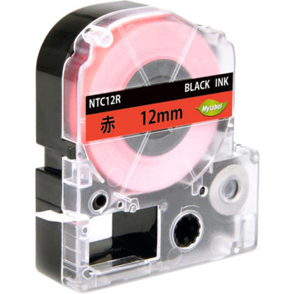 NTC12Rテプラ互換ラベルカートリッジ　12mm 黒文字赤テープ日本ナインスター㈱