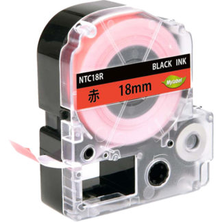 NTC18R<BR>テプラ互換ラベルカートリッジ　18mm 黒文字赤テープ<BR>日本ナインスター㈱