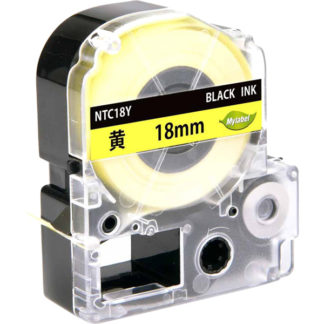 NTC18Y<BR>テプラ互換ラベルカートリッジ　18mm 黒文字黄テープ<BR>日本ナインスター㈱