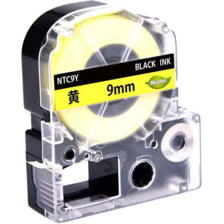 NTC9Y<BR>テプラ互換ラベルカートリッジ　9mm 黒文字黄テープ<BR>日本ナインスター㈱
