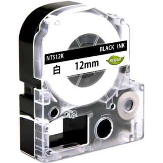 NTS12K<BR>テプラ互換ラベルカートリッジ　12mm 黒文字白テープ<BR>日本ナインスター㈱