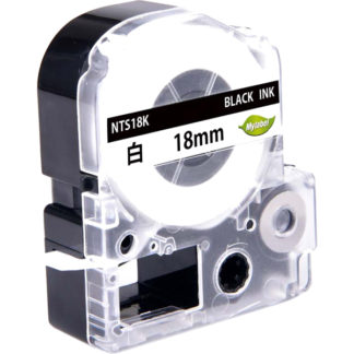 NTS18K<BR>テプラ互換ラベルカートリッジ　18mm 黒文字白テープ<BR>日本ナインスター㈱