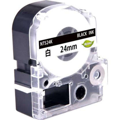NTS24Kテプラ互換ラベルカートリッジ　24mm 黒文字白テープ日本ナインスター㈱