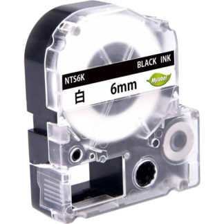 NTS6K<BR>テプラ互換ラベルカートリッジ　6mm 黒文字白テープ<BR>日本ナインスター㈱