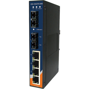 IES-1042FX-SS-SC<BR>産業用メディアコンバータ内蔵イーサネットスイッチ 4+2ポート シングルモード DINレールマウント対応 DC入力<BR>ＯＲｉｎｇＩｎｄｕｓｔｒｉａｌＮｔｗｋ