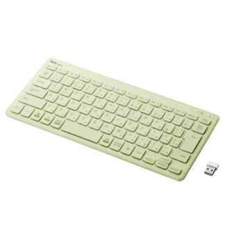 TW-KB002/428853<BR>薄・ミニ ワイヤレスキーボード グリーン<BR>プラス㈱