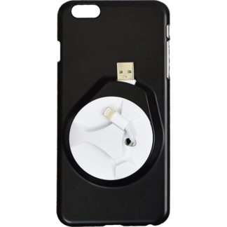 IP6PLBL5<BR>iPhone 6 Plusケース with イヤフォン＆ケーブル収納 ブラック<BR>サンコー㈱