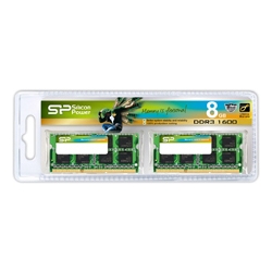 SP008GBSTU160N22<BR>メモリモジュール 204Pin SO-DIMM DDR3-1600(PC3-12800) 4GB×2枚組<BR>シリコンパワー