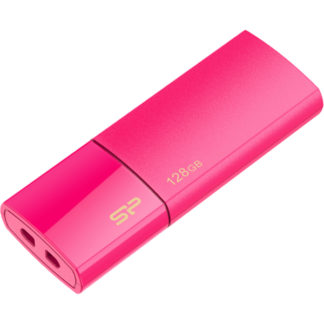 SP128GBUF3B05V1H<BR>USB3.0フラッシュメモリ Blaze B05 Series 128GB ピンク スライド式<BR>シリコンパワー