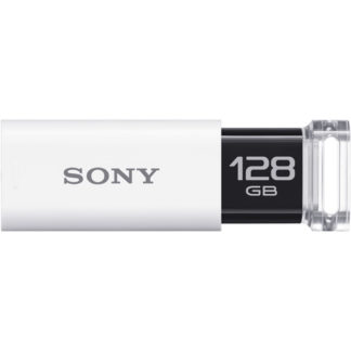 USM128GU W<BR>USB3.0対応 ノックスライド式USBメモリー ポケットビット 128GB ホワイト キャップレス<BR>ソニー㈱
