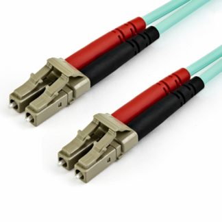 450FBLCLC7<BR>光ファイバーケーブル 7m アクア OM4準拠光パッチコード 2芯LCコネクタ マルチモード対応 50/125ミクロン LSZH対応<BR>スターテック・ドットコム㈱