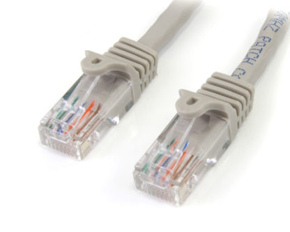 45PAT15MGR15m カテゴリー5e LANケーブル グレー RJ45コネクタ(ツメ折れ防止カバー付き) イーサネット対応Cat5e UTPケーブルスターテック・ドットコム㈱