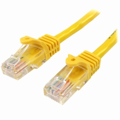 45PAT1MYL1m カテゴリー5e LANケーブル イエロー RJ45コネクタ(ツメ折れ防止カバー付き) イーサネット対応Cat5e UTPケーブルスターテック・ドットコム㈱